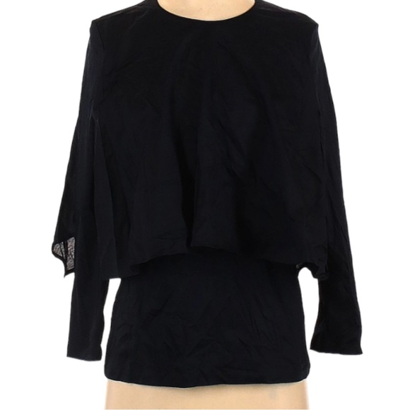 COS NWT Lightweight Black Overlay Top - Picture 3 of 5